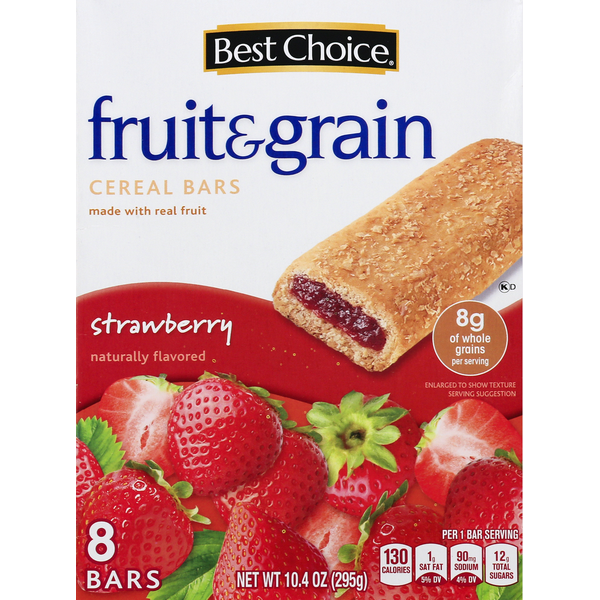 Breakfast Bars & Pastries Best Choice Cereal Bars, Fruit & Grain, Strawberry hero