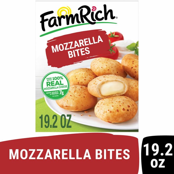 Frozen Appetizers & Sides Farm Rich Mozzarella Cheese Bites in a Pizzeria Style Crust hero