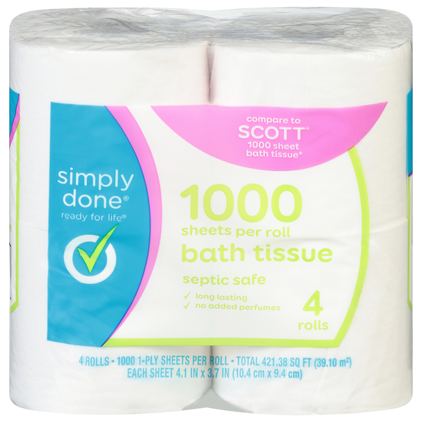 Paper Goods Simply Done Bath Tissue, 1-Ply hero