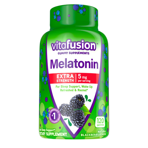 Vitamins & Supplements vitafusion Extra Strength Melatonin Gummies Blackberry hero