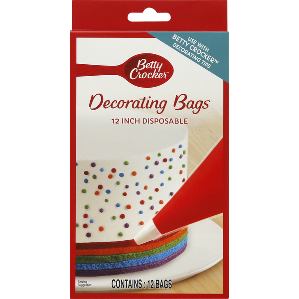 Baking Supplies & Decor Betty Crocker Decorating Bags, Disposable, 12 Inches hero