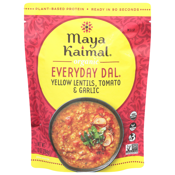 Indian Foods Maya Kaimal Everyday Dal, Yellow Lentils, Tomato & Garlic, Mild hero