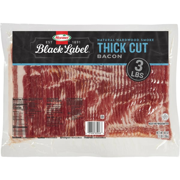 Hot Dogs, Bacon & Sausage Hormel Black Label Thick Cut Bacon hero