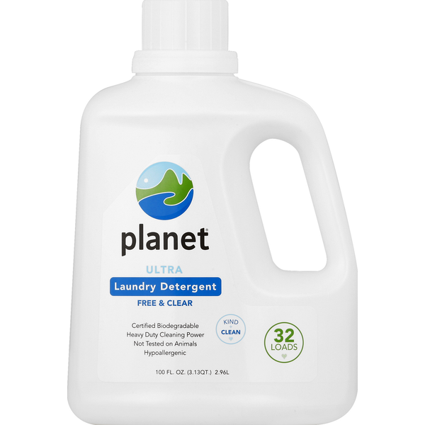 Laundry Planet Laundry Detergent, Free & Clear, Ultra hero