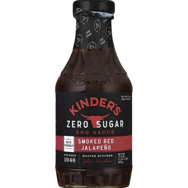 Preserved Dips & Spreads Kinder's BBQ Sauce, Zero Sugar, Smoked Red Jalapeno hero