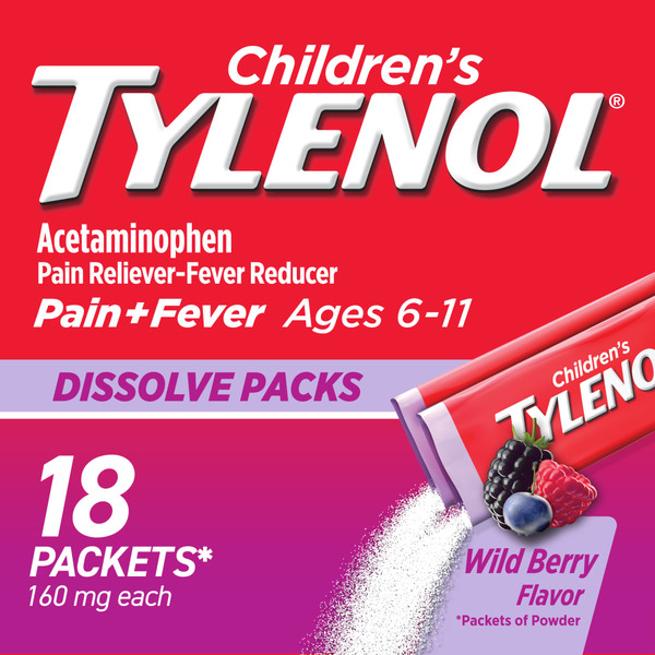 Muscles, Joints & Pain Relief TYLENOL Acetaminophen Dissolve Packets, Wild Berry hero