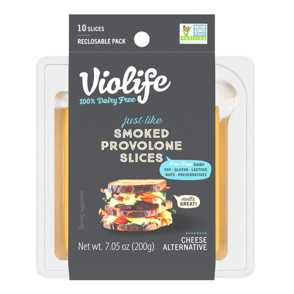 Tofu & Meat Alternatives Violife Just Like Smoked Provolone Slices, Dairy-Free Vegan hero