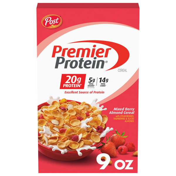 Cereal Post Premier Protein Mixed Berry Almond Cereal hero