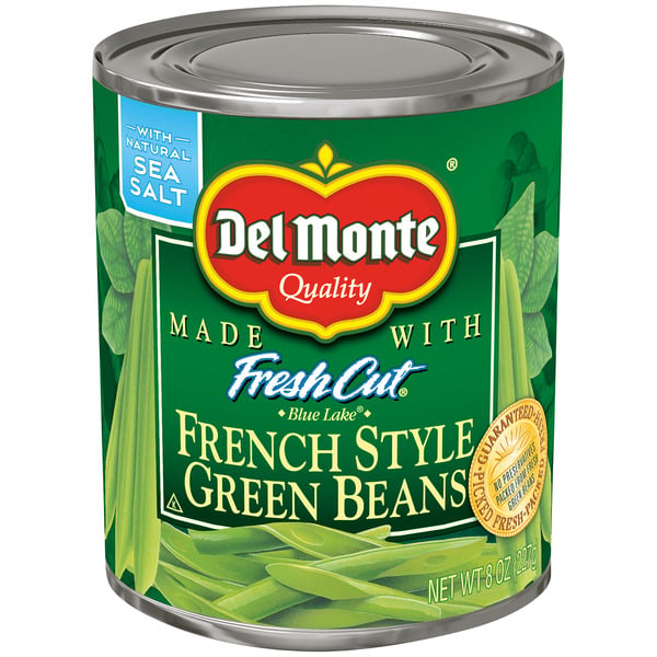 Canned/Jarred Vegetables Del Monte Green Beans, French Style, Blue Lake hero