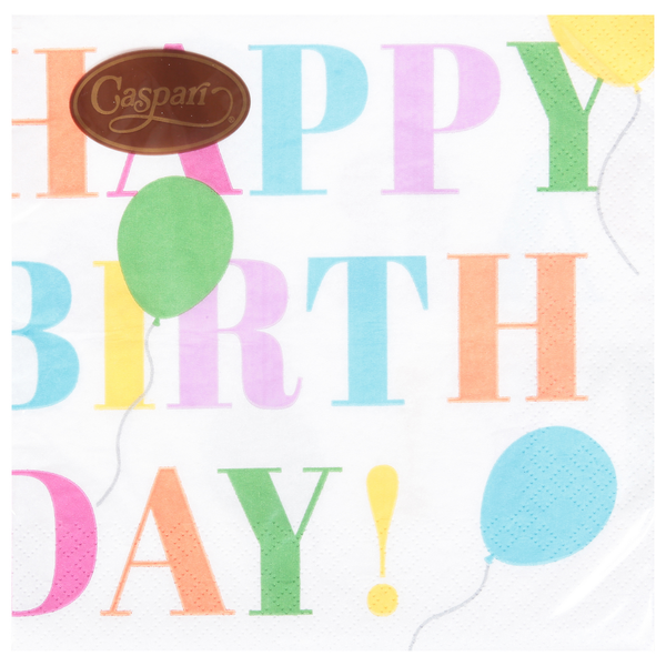 Paper Goods Caspari Napkins, Birthday Surprise, White, Triple-Ply hero