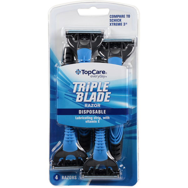 Shave Needs TopCare Razors, Disposable, Triple Blade hero