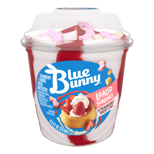 Ice Cream & Ice Blue Bunny Load'd Sundaes Strawberry Shortcake Cup hero