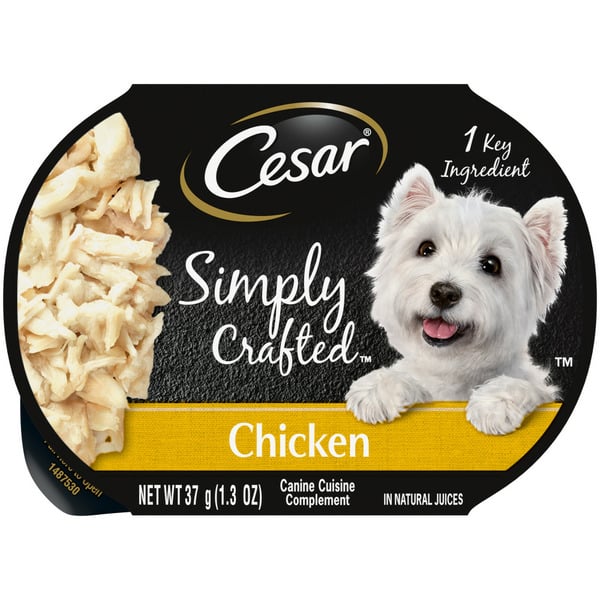 Cesar Simply Crafted Soft Wet Dog Food Topper Chicken hero