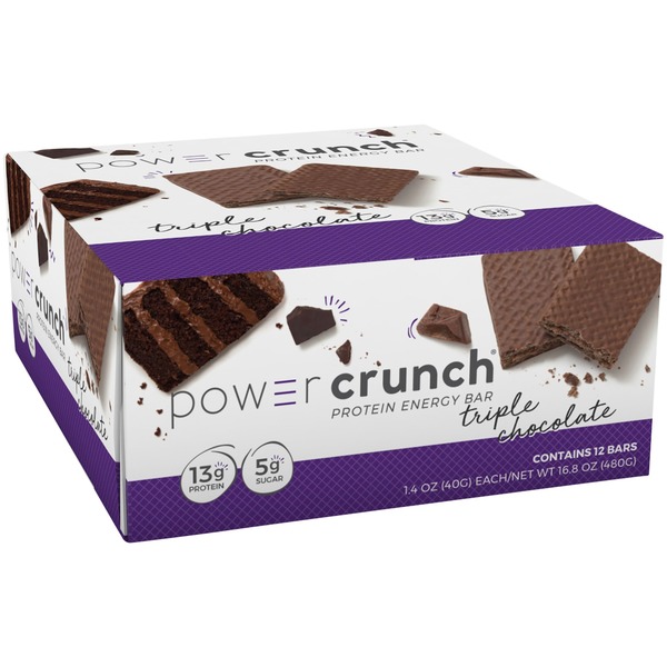 Bars Power Crunch Protein Energy Bar, Triple Chocolate Flavored hero