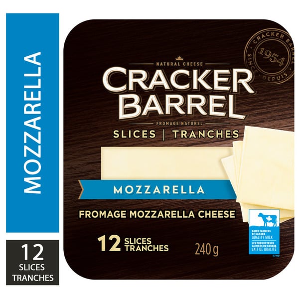 Specialty Cheeses Cracker Barrel Cheese Slices Mozzarella hero