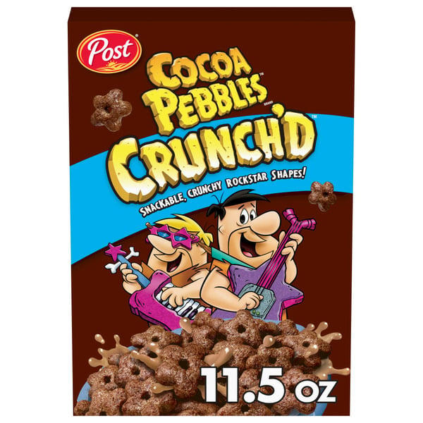 Cereal Post Cocoa PEBBLES Crunch'D Cereal hero