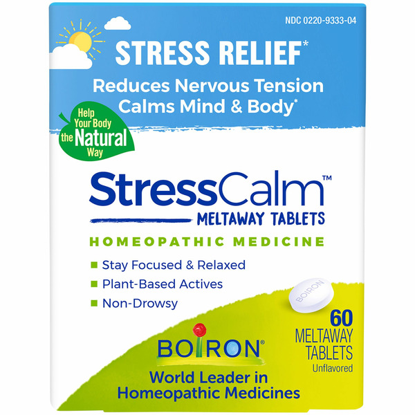 Boiron StressCalm Tablets Stress Relief, Reduces Nervous Tension, Calms Mind & Body hero