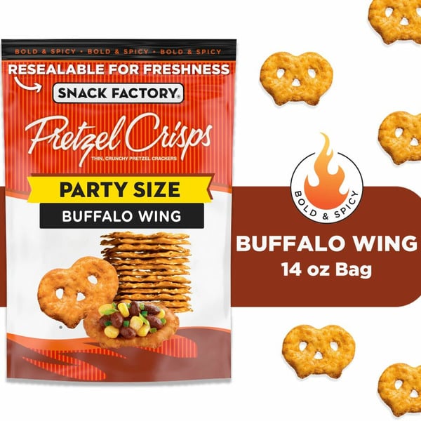 Snack Factory Buffalo Wing Pretzel Crisps hero