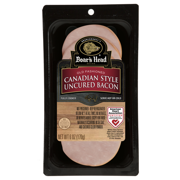 Deli Meats Boar's Head Canadian Style Uncured Bacon hero