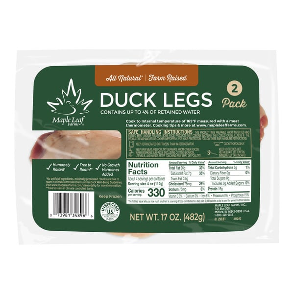 Poultry Maple Leaf Farms All Natural Duck Legs hero