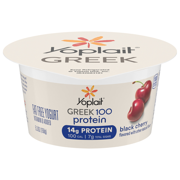 Yogurt Yoplait Yogurt, Fat Free, Black Cherry, Greek hero