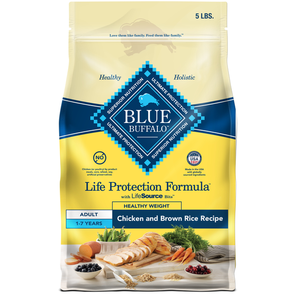 Dry Dog Food Blue Buffalo Life Protection Formula Natural Adult Healthy Weight Dry Dog Food, Chicken hero