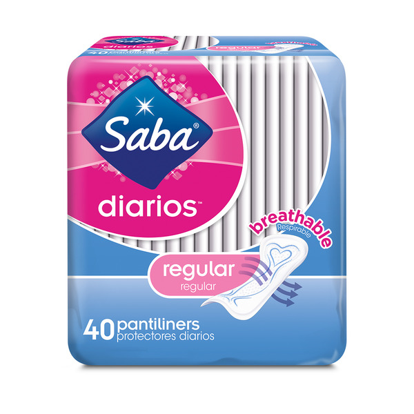 Feminine Care Saba Diarios Regular Pantiliners, Breathable, Daily use hero