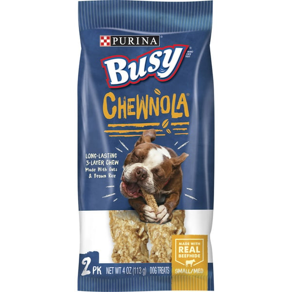 Water, Seltzer, Sparkling Water Purina Busy Rawhide Small/Medium Breed Dog Bones, Chewnola With Oats & Brown Rice hero