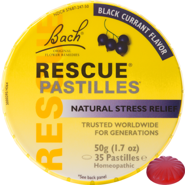 Stress & Sleep Aids Bach Rescue Pastilles, Natural Stress Relief, Black Currant Flavor hero