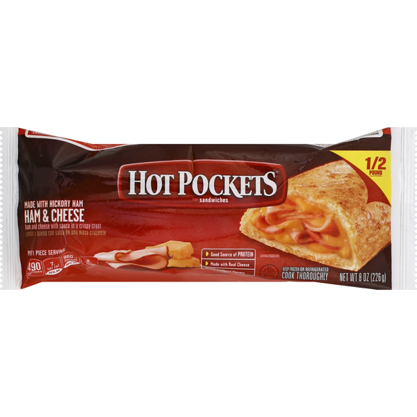 Prepared Meals Hot Pockets Sandwiches, Ham & Cheese hero