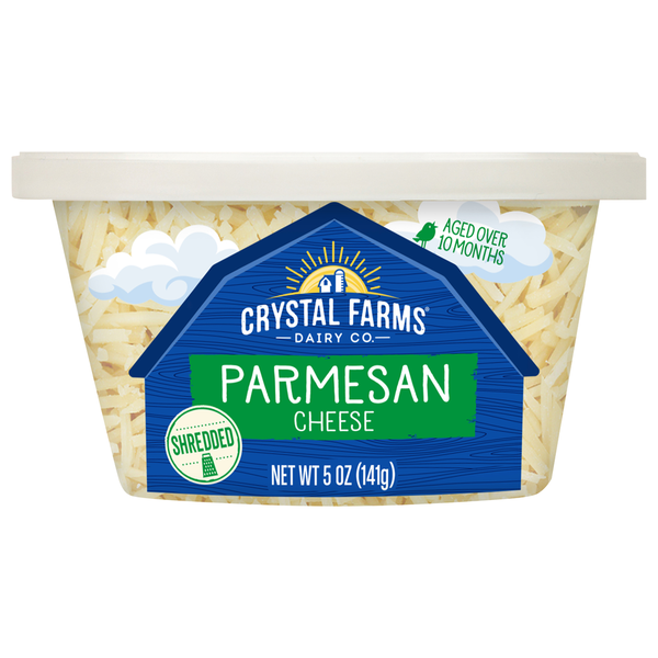 Packaged Cheese Crystal Farms Shredded Cheese, Parmesan hero