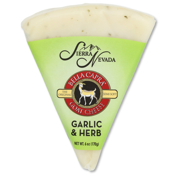 Packaged Cheese Sierra Nevada Cheese Company Bella Capra Semi Soft Garlic & Herb Goat Cheese hero