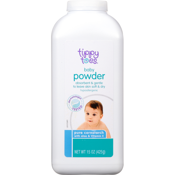 Baby Bath & Body Care Tippy Toes Baby Powder, Pure Cornstarch hero