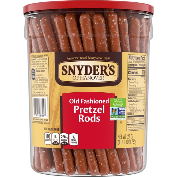 Chips & Pretzels Snyder's of Hanover Old Fashioned Pretzel Rods hero