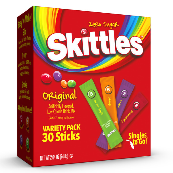 Cocoa & Drink Mixes Skittles Singles To Go Drink Stick Variety Pack, Low Calorie hero