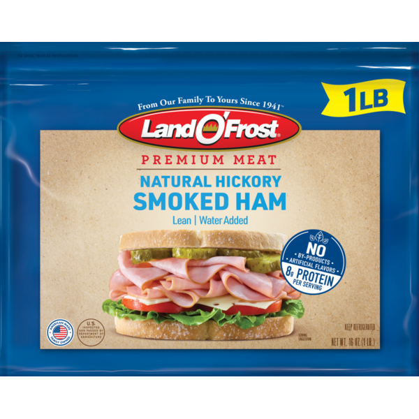 Packaged Lunch Meat Land O’Frost Premium Natural Hickory Smoked Ham hero