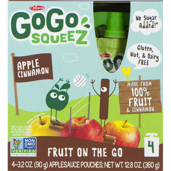 Canned Fruit & Applesauce GoGo Squeez Apple Sauce, Cinnamon, 4 Pack hero