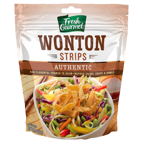 Salad Dressing & Toppings Fresh Gourmet Wonton Strips, Authentic hero