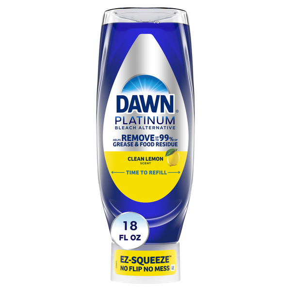 Dish Detergents Dawn Platinum Bleach Alternative EZ-Squeeze Dish Soap, Clean Lemon hero