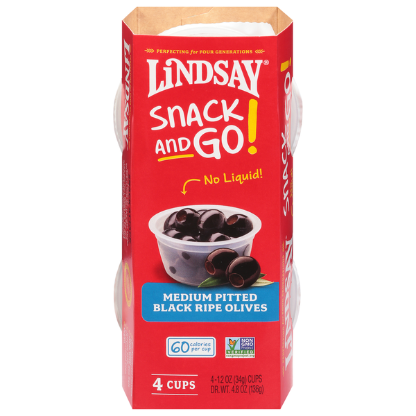 Pickled Goods & Olives Lindsay Olives, Pitted, Black Ripe, Medium, Snack and Go! hero