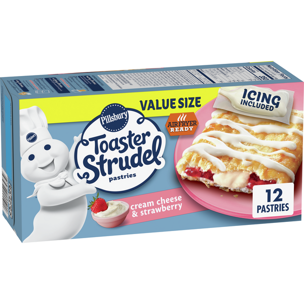 Frozen Breakfast Pillsbury Cream Cheese & Strawberry Toaster Strudel Pastries hero