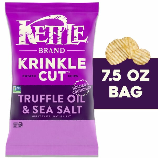 Chips & Pretzels Kettle Chips Krinkle Cut Truffle Oil & Sea Salt Kettle Potato Chips hero