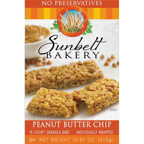 Breakfast Breads, Donuts & More Sunbelt Bakery Granola Bars, Peanut Butter Chip, Chewy hero