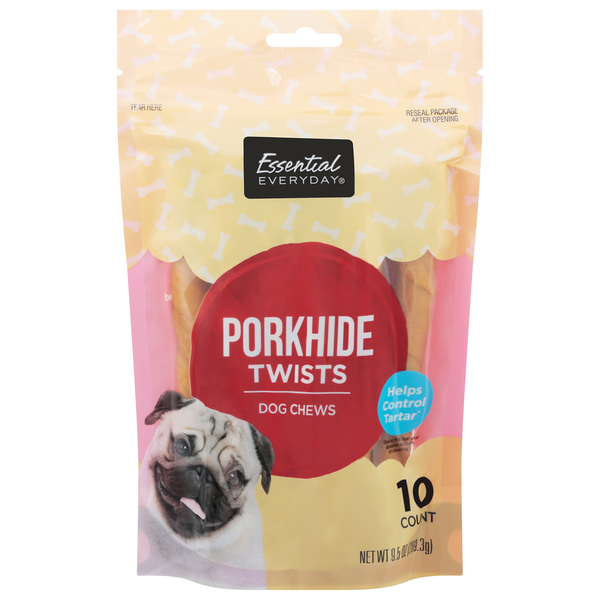 Dog Food & Care Essential Everyday Dog Chews, Porkhide, Twists hero