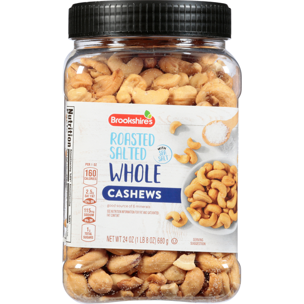 Nuts, Seeds & Dried Fruit Brookshire's Cashews with Sea Salt, Roasted Salted, Whole hero