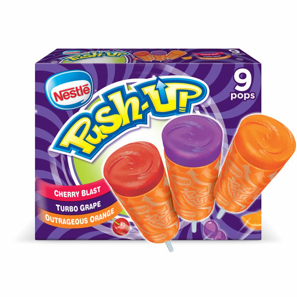 Ice Cream & Ice Nestle Push-Up Pops Variety Pack, Cherry Blast, Turbo Grape, Outrageous Orange hero