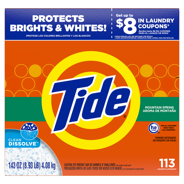 Laundry Tide Powder Laundry Detergent, Mountain Spring, 102 loads hero