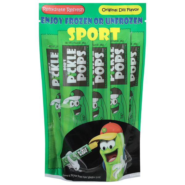 Pickled Goods & Olives Bob's Pickle Potion Pickle Pops, Original Dill Flavor, Sport hero