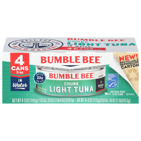 Canned Meat & Seafood Bumble Bee Light Tuna, Chunk hero