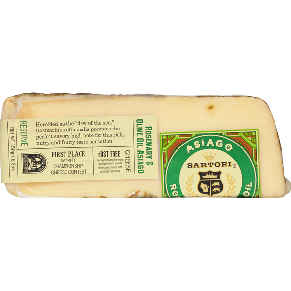 Specialty Cheeses Sartori Cheese, Rosemary & Olive Oil Asiago hero